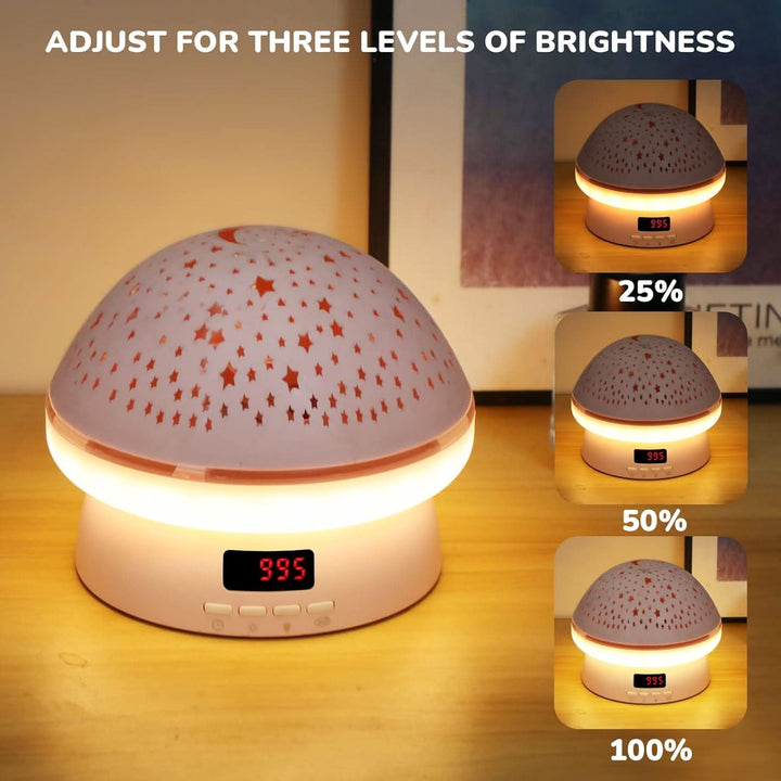 Childrens gift: mushroom star projector, a soothing galaxy night light & sleep aid.