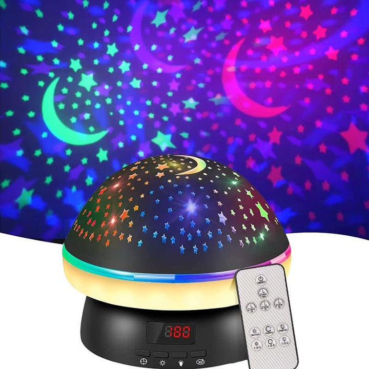 Celestial mushroom star projector for kids, ideal mood lighting and a gentle night light.