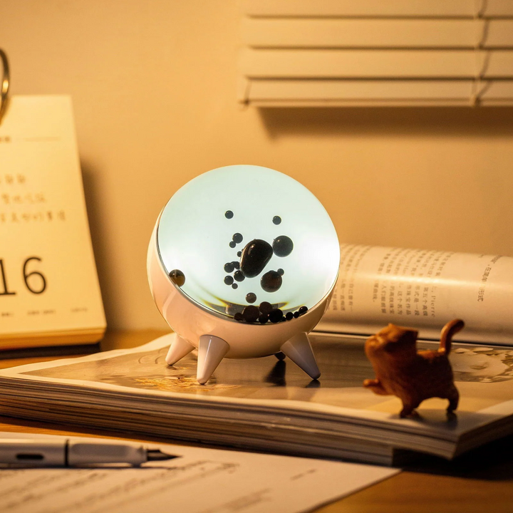 MagnePulse music-reactive ferrofluid display with dynamic spikes, showcasing LED lighting and audio visual tech
