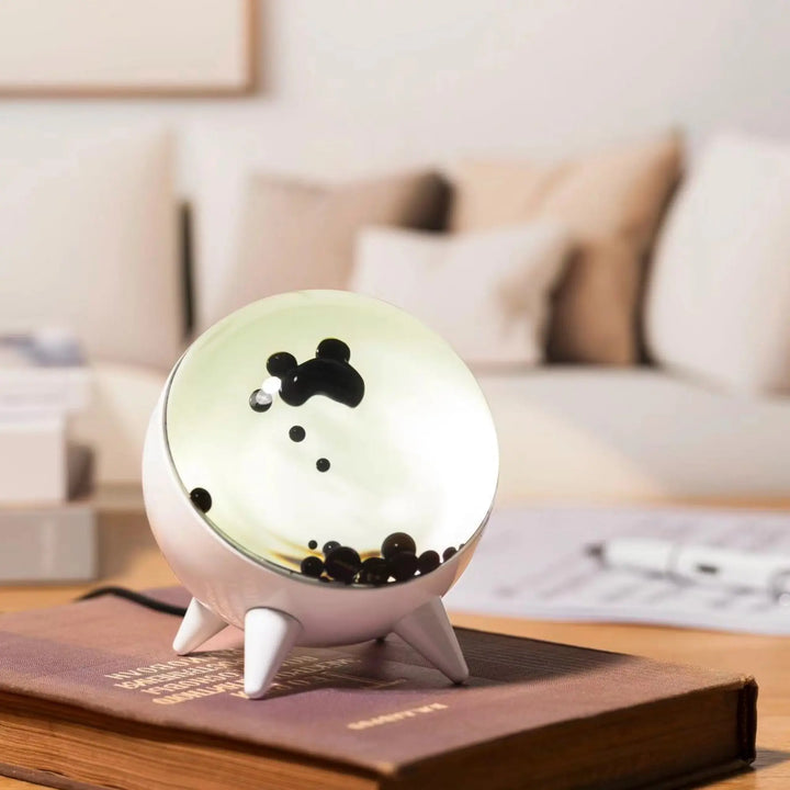 MagnePulse desktop ferrofluid display, a unique decor piece with integrated Bluetooth speaker and responsive visuals