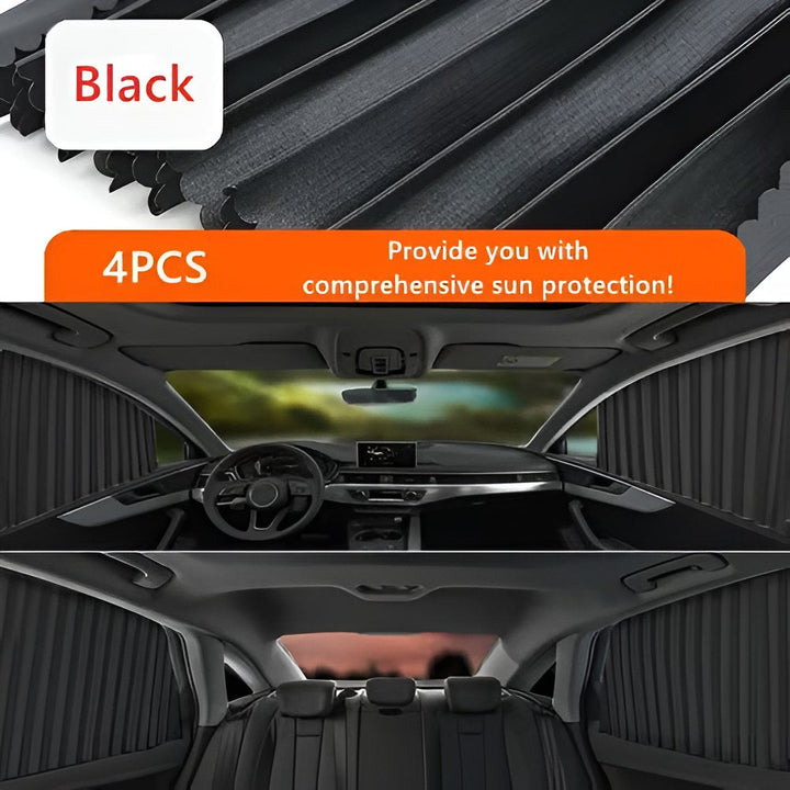 Magnetic car window shades: UV protection, heat block, privacy. Easy-to-use foldable auto accessory for comfort.