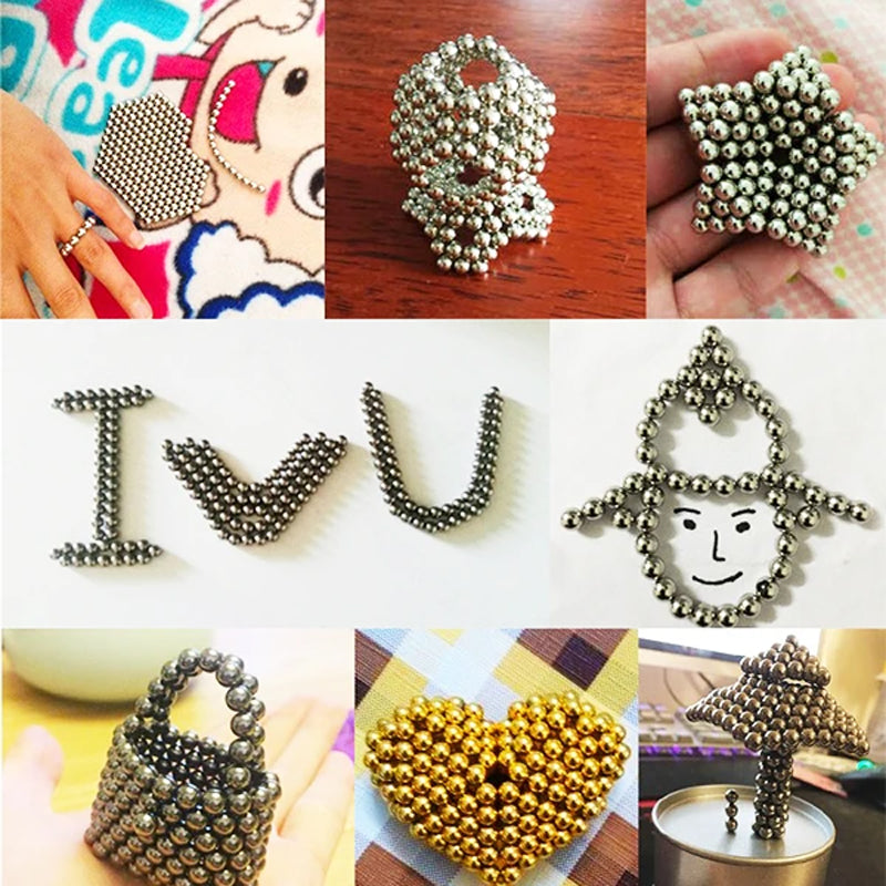 Vibrant magnetic spheres for creative building, a perfect unique gift & stress-relieving desk toy.