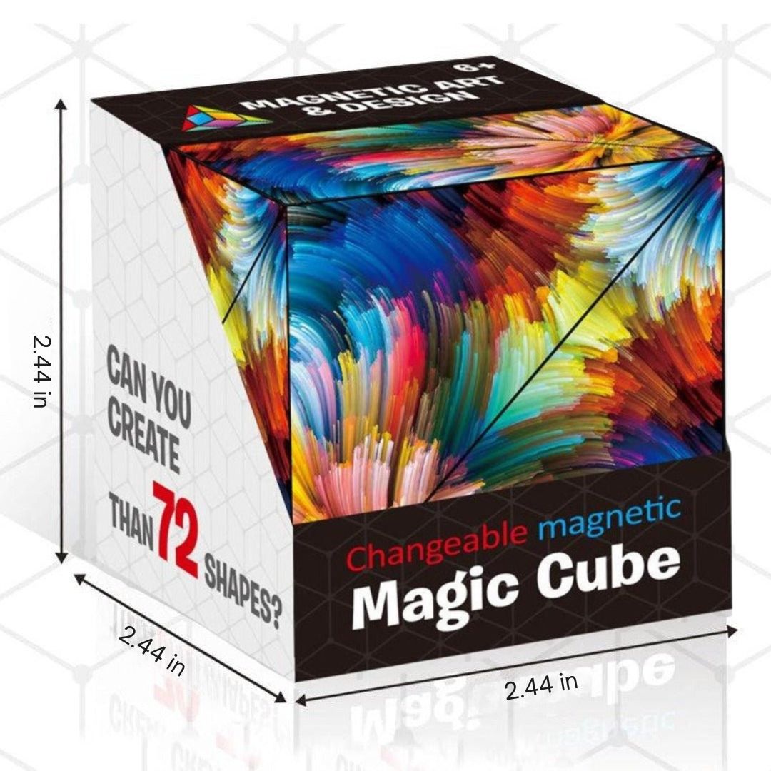 Unique magnetic fidget toy; a brain-teaser puzzle that encourages creative play in children.