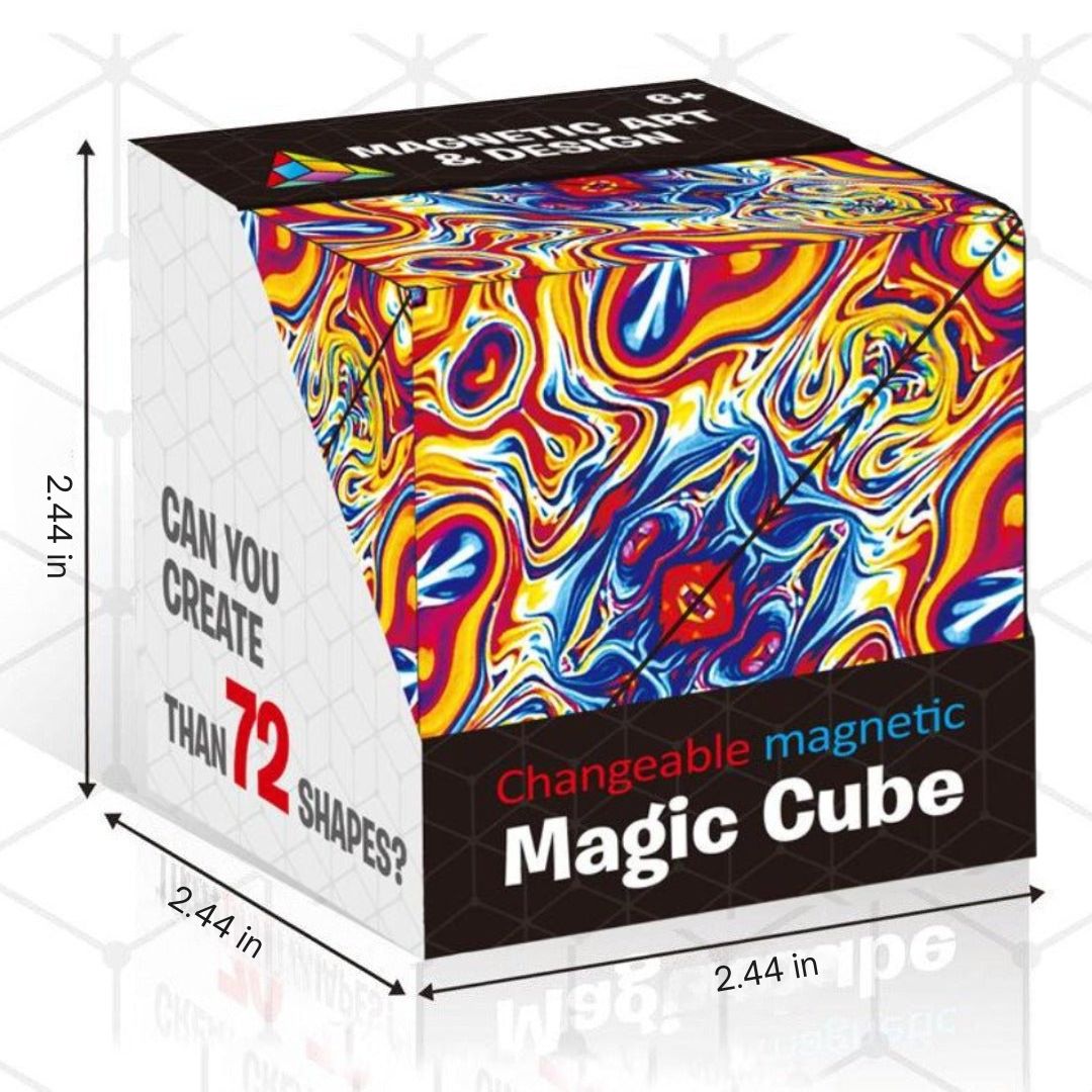 Innovative magnetic creation cube; a fun sensory fidget and building toy for kids' development.