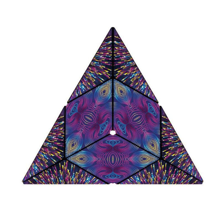 Vibrant magnetic creation cube toy; a sensory fidget puzzle & brain teaser for kids.