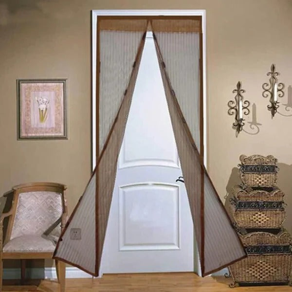 Easy install magnetic bug net door screen, providing pest control & fresh air for home improvement.