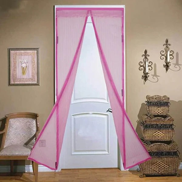 Magnetic insect screen door for summer living. Keeps bugs out, offers fresh air & easy install home improvement.