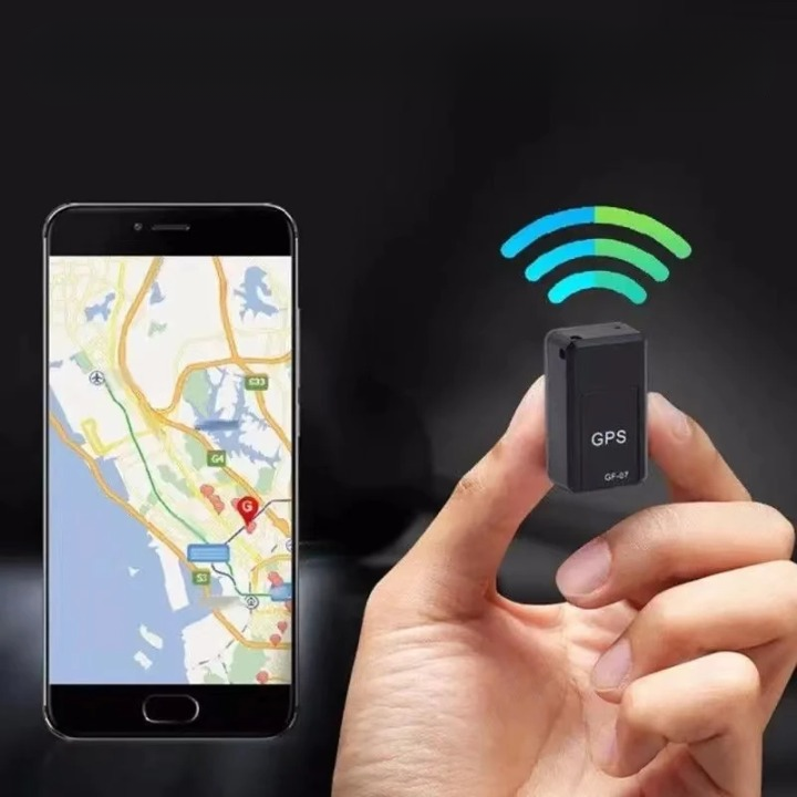 Magnetic Mini USB GPS Tracker for real-time vehicle location and anti-theft security, black compact design