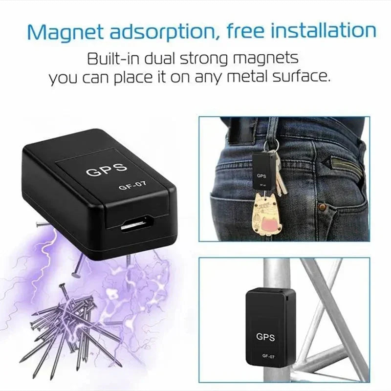 Portable Mini GPS Tracker with strong magnetic mount for discreet real-time tracking of assets or pets