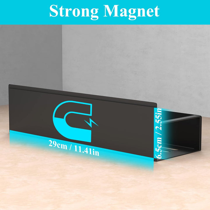 Magnetic spice shelves in a minimalist kitchen, decluttering the countertops with style