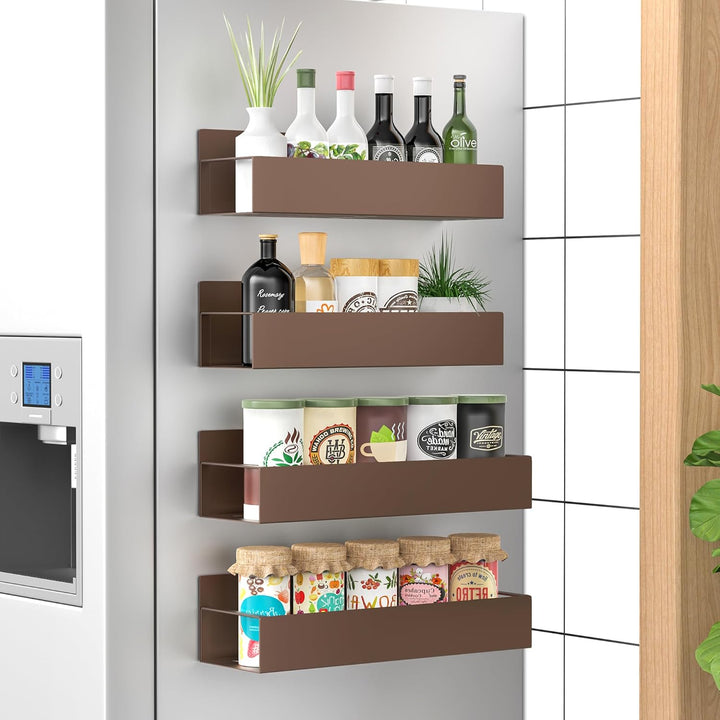 Black magnetic spice rack set, a stylish and functional kitchen storage accessory
