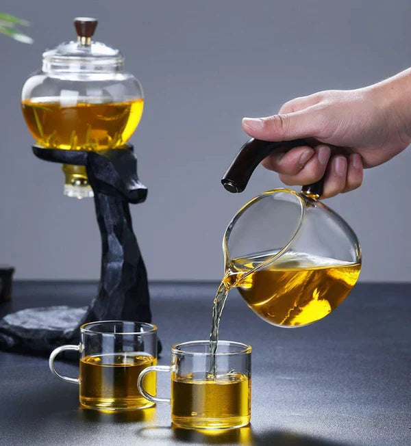 Elegant magnetic tea set featuring a unique deer base, ideal home decor for kung fu tea enthusiasts.