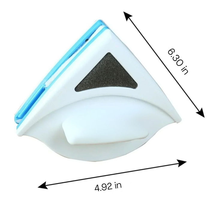 Dual-sided magnetic window cleaner for quick, safe, and efficient streak-free glass cleaning.