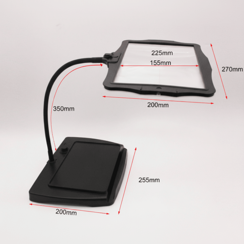 Rechargeable magnifying LED desk lamp, perfect for intricate crafts, hobbies, and reading small print at your workspace.