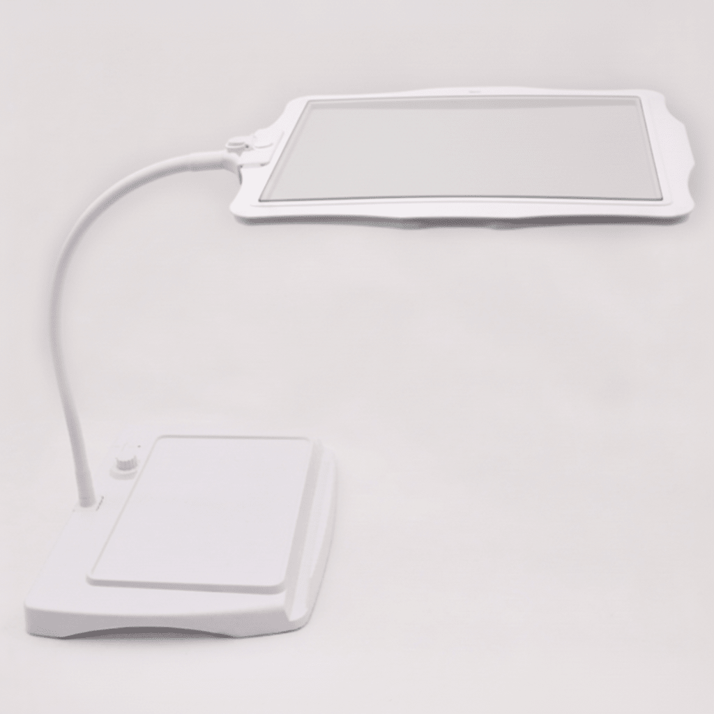 Portable magnifying LED lamp for detailed reading, crafting, and hobbies. Rechargeable flexible light for any workspace.