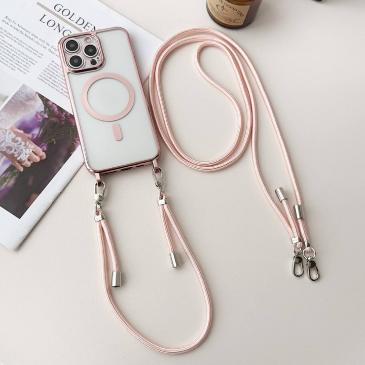 Durable MagSafe iPhone 14-16 case with shoulder strap, a top phone accessory