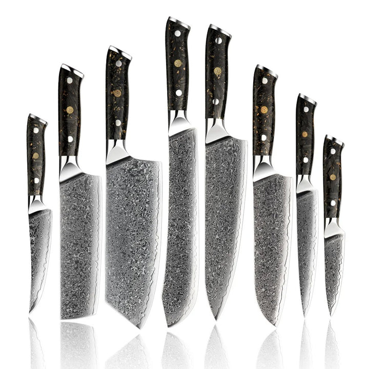 Professional Japanese Damascus Chef Knife Set