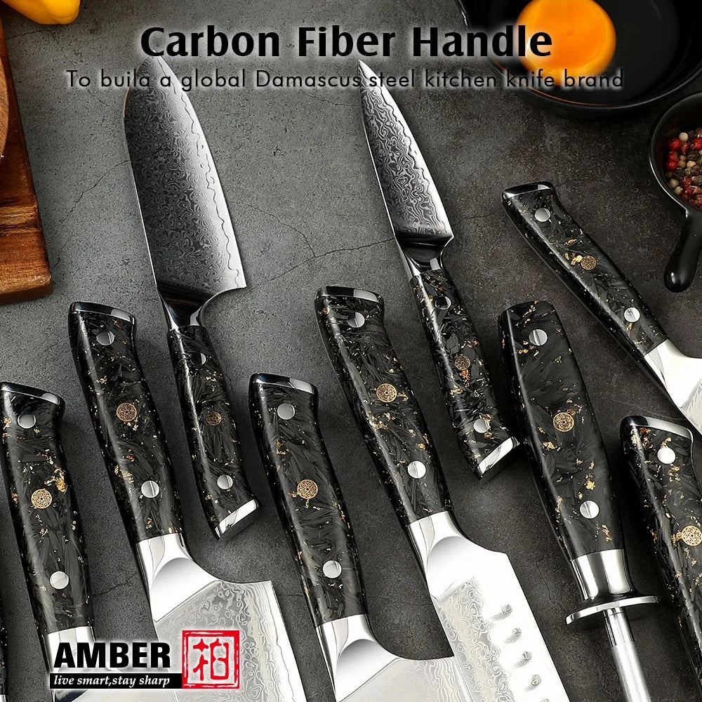 Professional Japanese Damascus Chef Knife Set