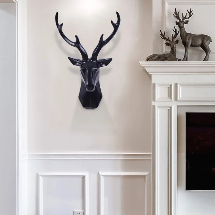Majestic 3D deer head wall sculpture for rustic or modern home decor.