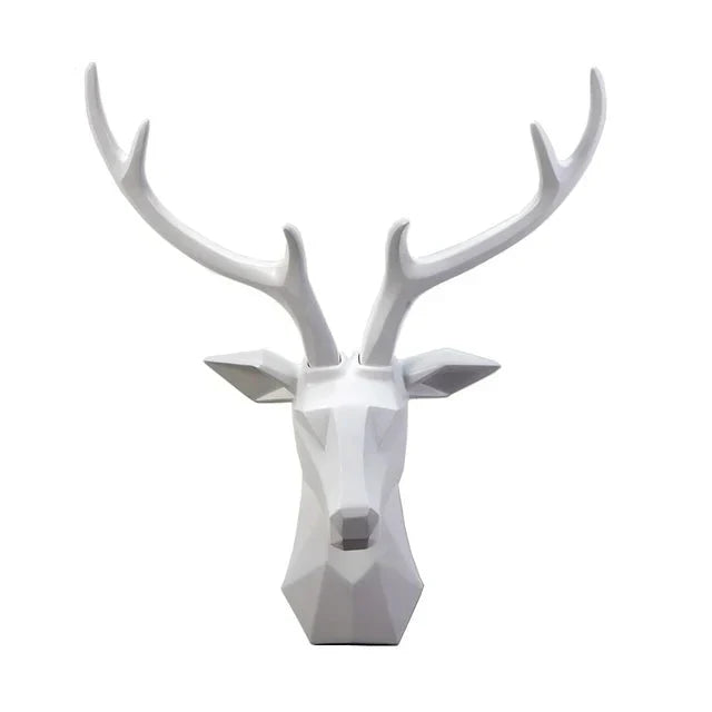 Large accent 3D deer head wall sculpture, perfect for entryway or living room decor.