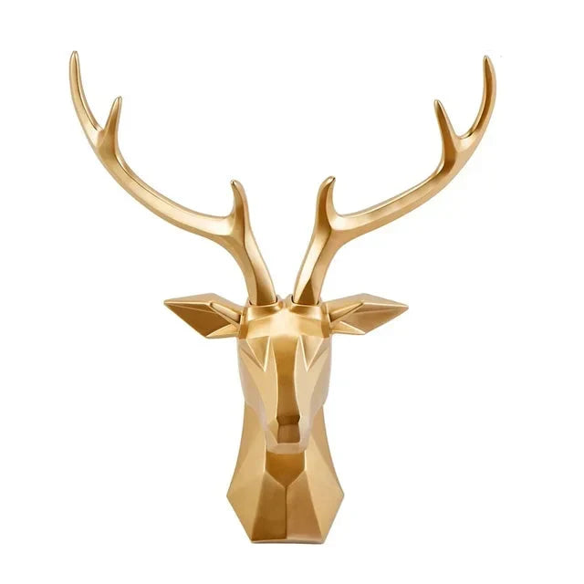 Rustic 3D deer head wall art, a majestic stag sculpture for unique home decor.