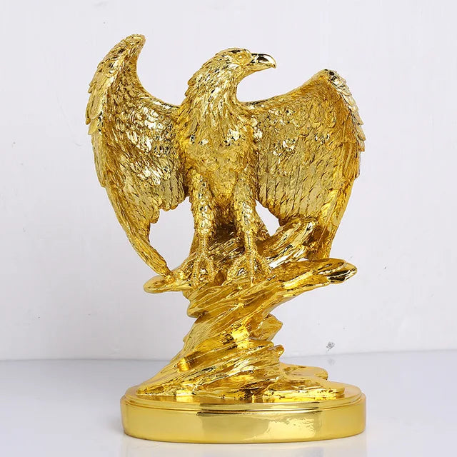 Detailed bronze eagle animal sculpture, exquisite luxury decor to enhance any sophisticated home or office.