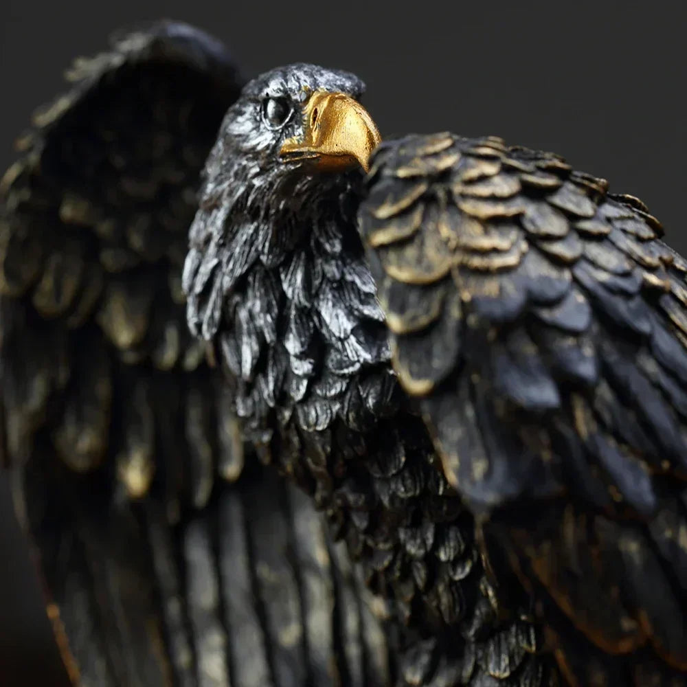 Symbolic bronze eagle statue, representing strength, a majestic decor piece for home, office, or gift.
