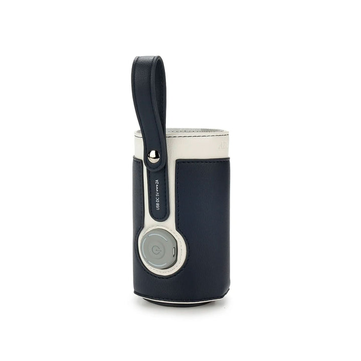 Sleek MAMAGO PRO portable baby bottle warmer, modern baby gear for convenient warm milk on the go.