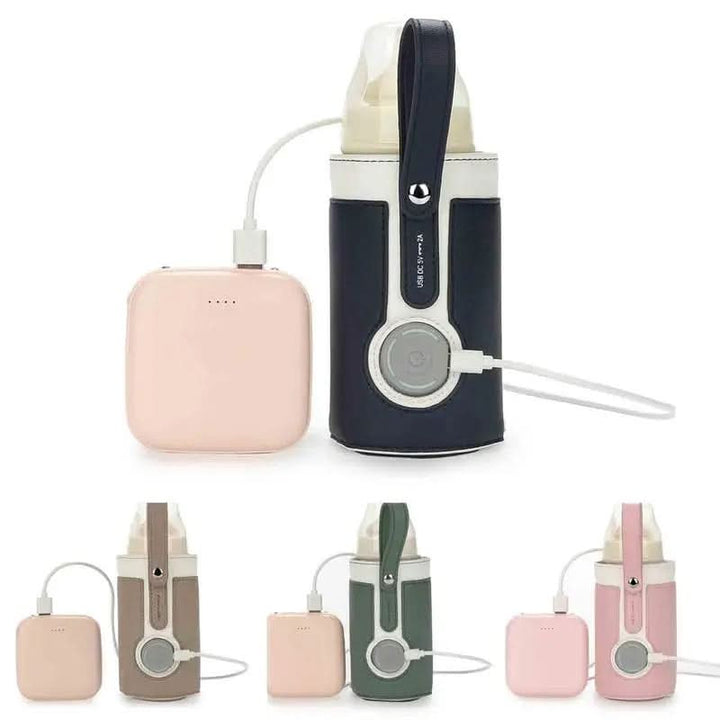 MAMAGO PRO portable bottle warmer used outdoors, providing warm milk for infant feeding during travel.