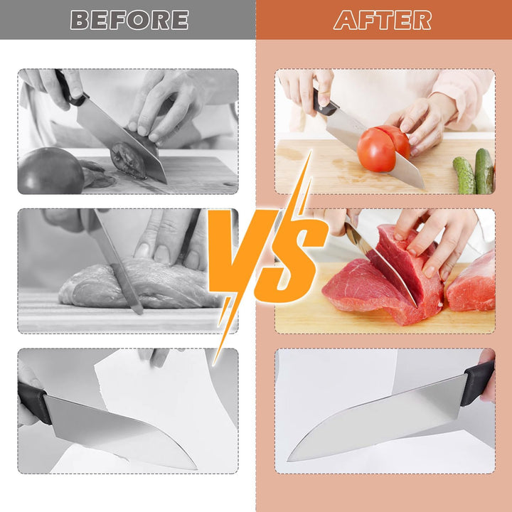 Ergonomic manual diamond rolling knife sharpener with a comfortable grip for safe and effective blade sharpening.