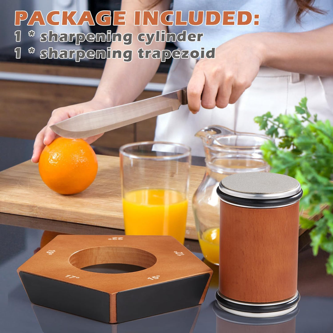 Compact manual diamond rolling knife sharpener, a sturdy kitchen tool for honing all types of culinary blades.