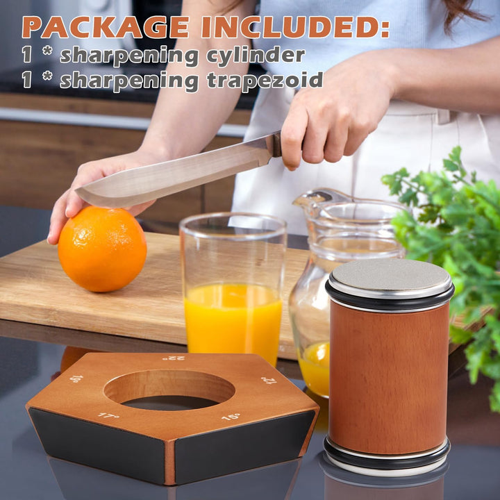 Compact manual diamond rolling knife sharpener, a sturdy kitchen tool for honing all types of culinary blades.