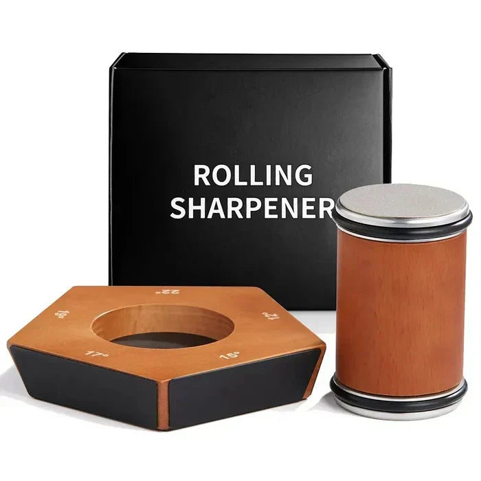Bring dull kitchen knives back to life with this manual diamond rolling sharpener, a must-have culinary tool.
