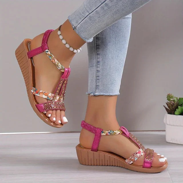 Casual Marla wedge sandals for women, designed for comfort with a soft orthopaedic sole & flexible fit.