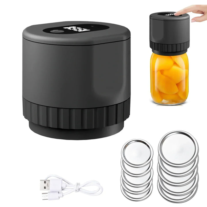 Mason jar vacuum sealer for airtight food storage & preservation.