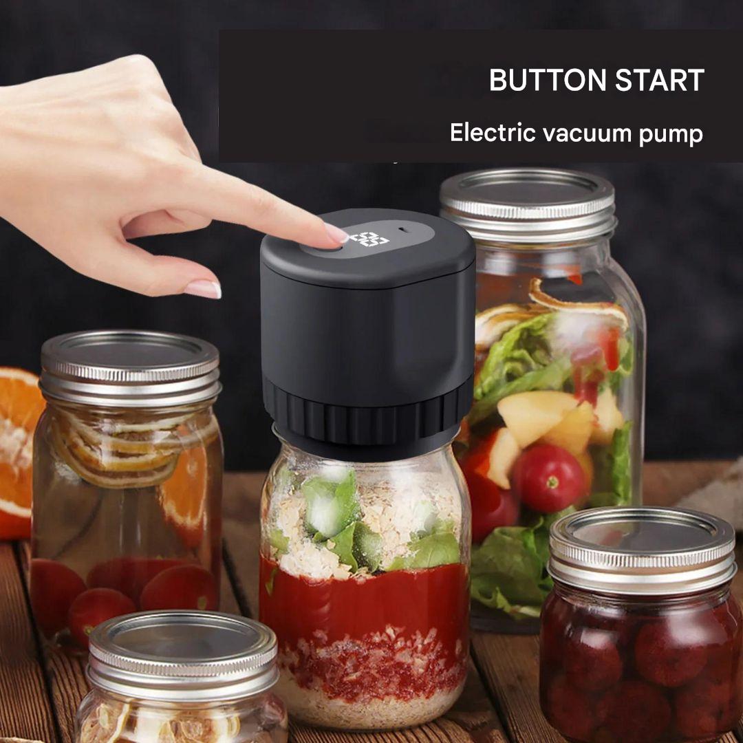 Vacuum seal mason jars quickly, preserving food freshness & reducing waste.