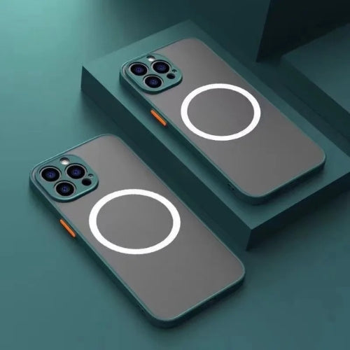 Stylish matte magnetic iPhone case, designed for MagSafe, offers premium drop and shock absorption