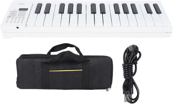 Meliora 61-Key Foldable Digital Piano, black, with keys and control panel visible.