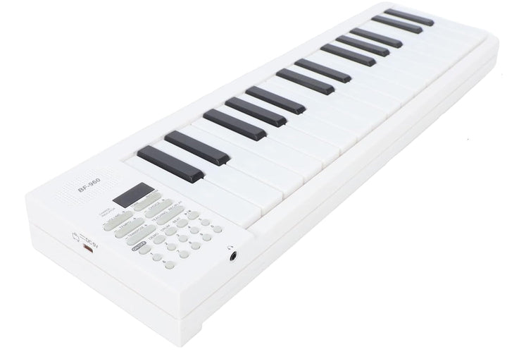 Detail view of the keys and durable construction of the Meliora foldable 61-key piano.
