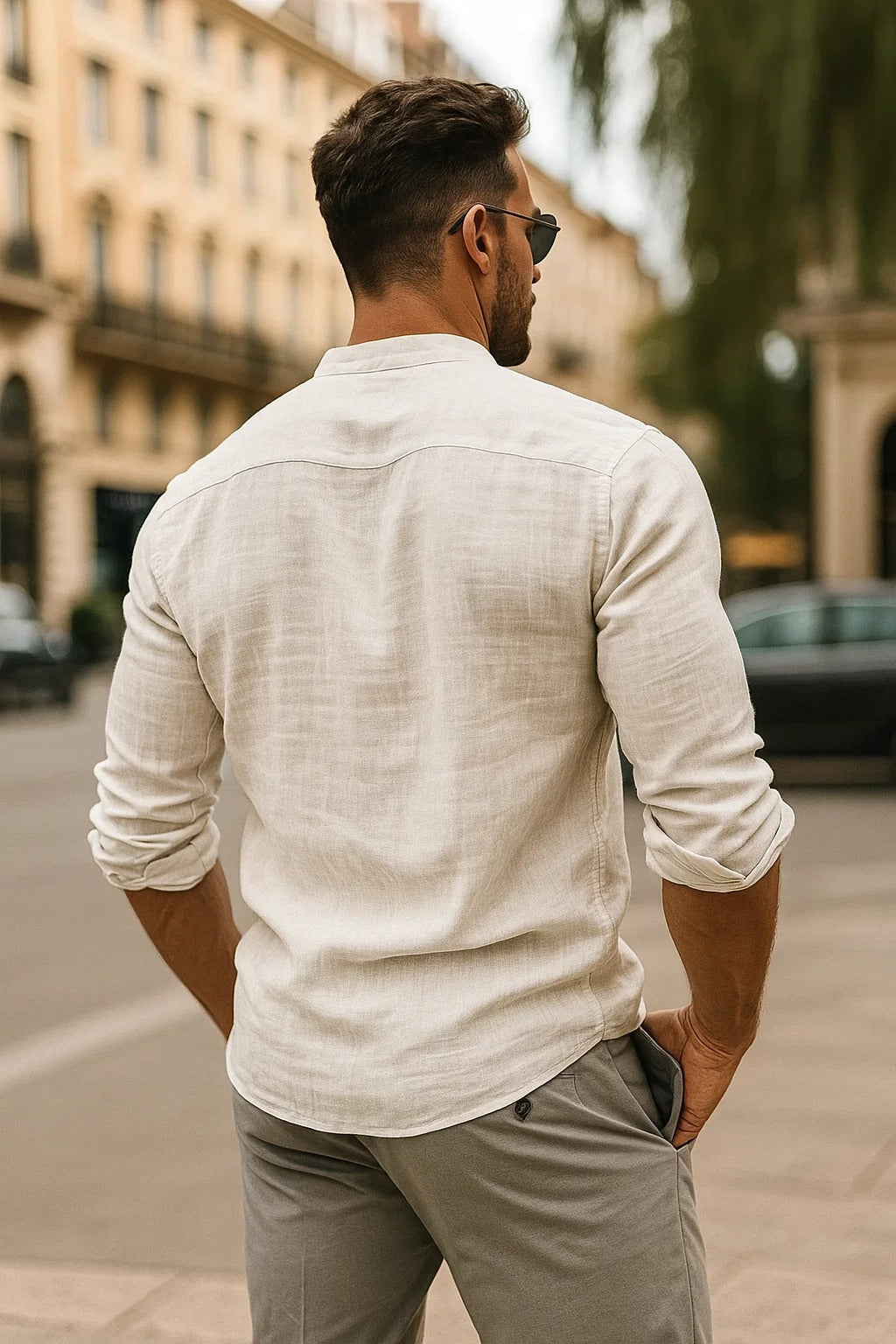 Comfy men's 3/4 sleeve casual shirt with a relaxed fit. Perfect for everyday fashion, spring, and summer style.