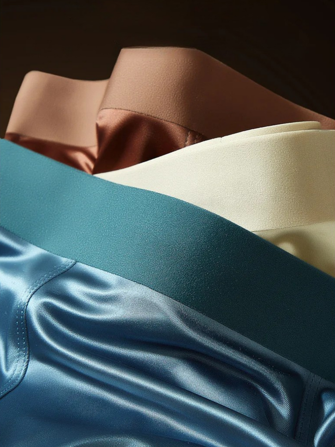 Seamless men's ice silk boxer briefs, 3-pack. Mens fashion underwear offering supreme comfort & breathability.