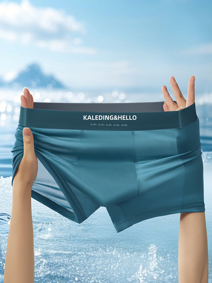 Cooling men's ice silk boxer briefs, 3-pack. Designed for breathable, anti-chafe comfort and seamless fit.