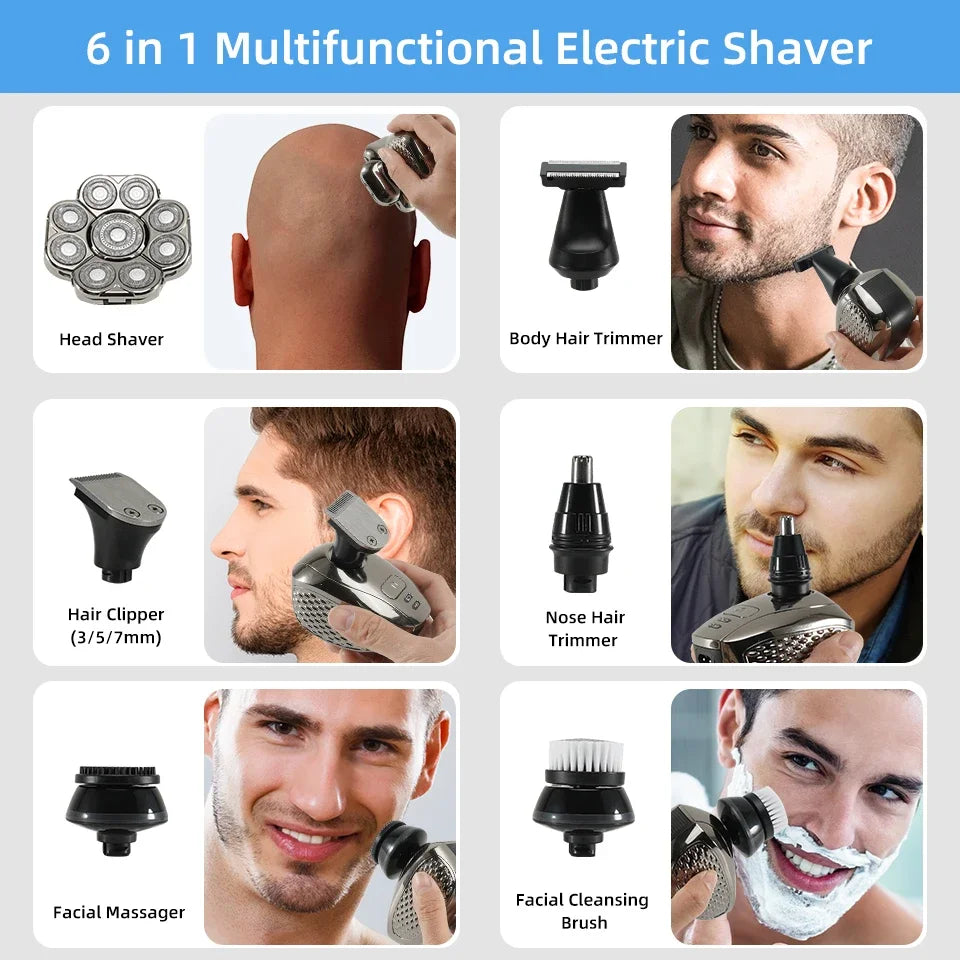 Men's waterproof electric shaver, perfect gift with comprehensive grooming kit for face and body