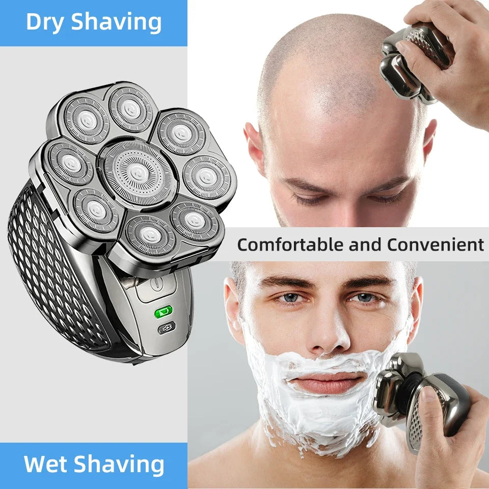 Men's grooming kit featuring a waterproof electric shaver, ideal for all shaving and trimming needs