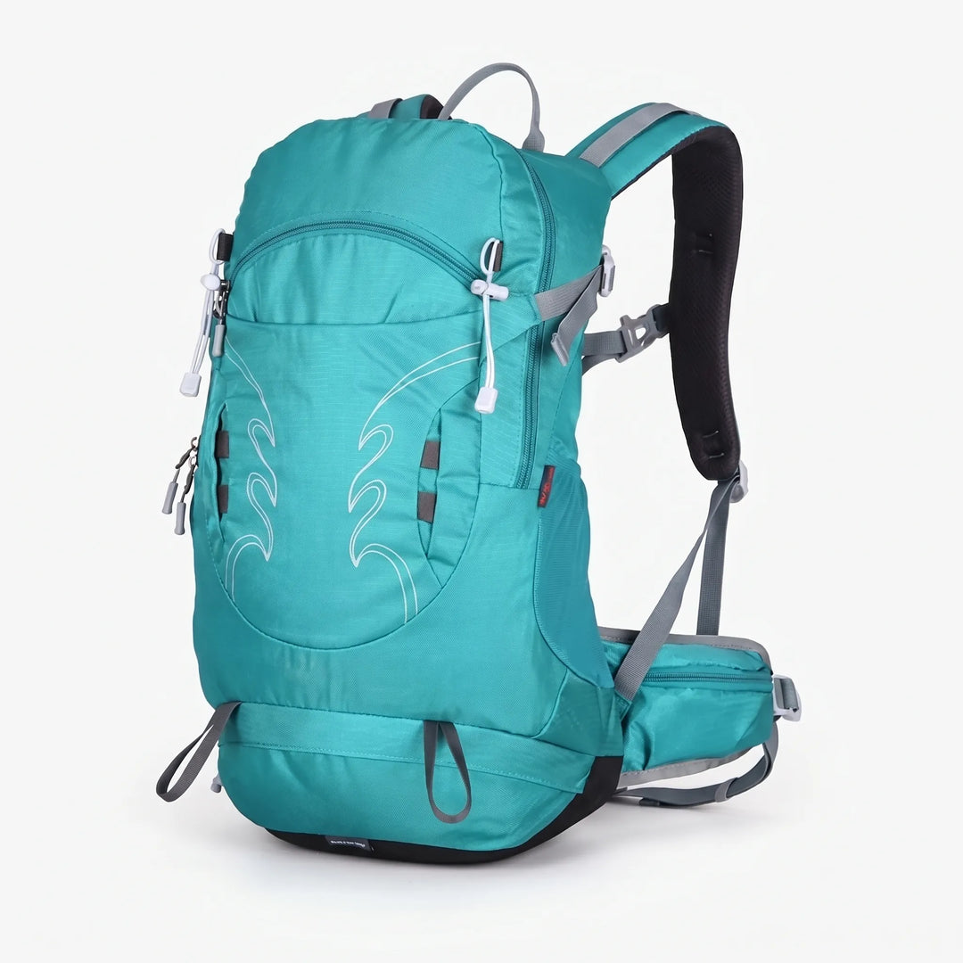 Durable men's 7.9 Gallon ventilated hiking backpack with multiple pockets for trail and travel.