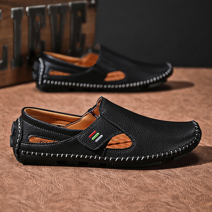 Men's open-toe comfort sandals, adjustable straps provide a perfect fit for daily summer wear.