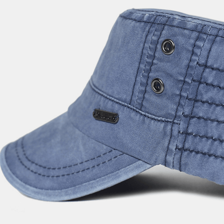 Black cotton adjustable military hat for men, perfect for casual wear, outdoor adventures, all seasons.