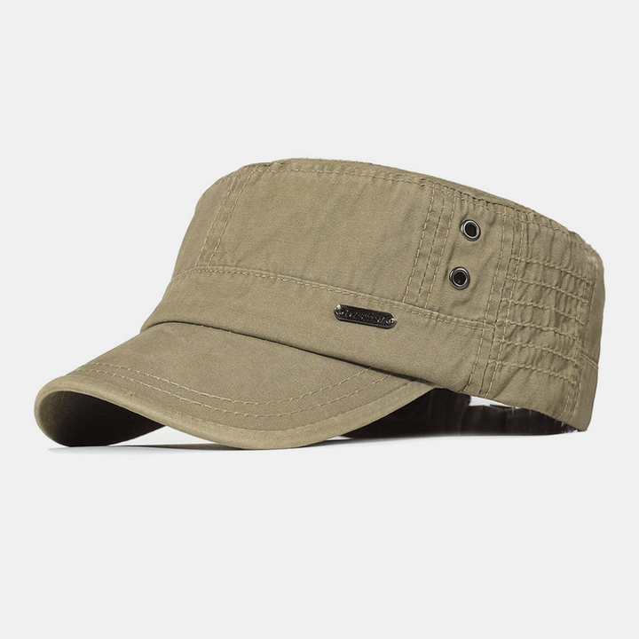 Blue men's adjustable cotton military cap, rugged and stylish headwear for casual outdoor use.