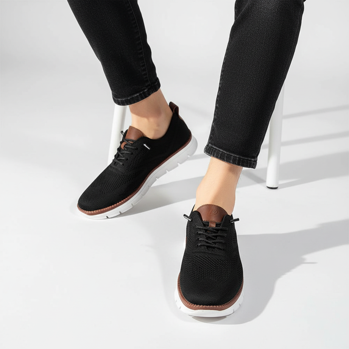 Eco-friendly men's Adrian comfort shoes, breathable vegan leather for flexible wear, lightweight design.
