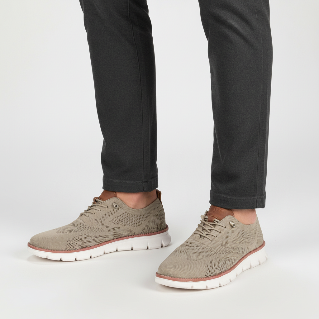 Flexible men's Adrian vegan leather shoes, eco-conscious design combined with modern comfort and style.